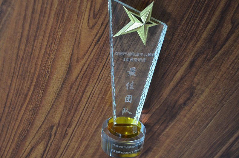 奉化方橋農(nóng)副鋼膜結(jié)構(gòu)雨棚工程榮獲最佳團隊獎