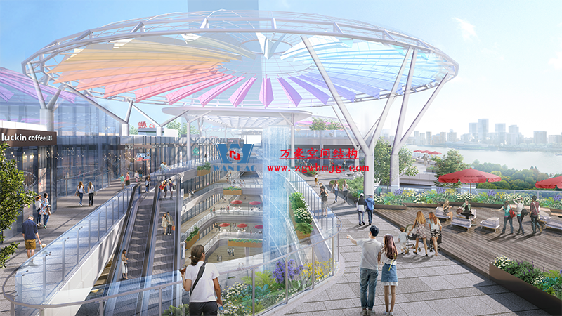 明宇廣場6號地塊商業(yè)(萬達廣場)改造項目鋼膜結(jié)構(gòu)ETFE蓋頂天幕工程進入鋼結(jié)構(gòu)吊裝階段 明宇廣場6號地塊商業(yè)(萬達廣場)改造項目鋼膜結(jié)構(gòu)ETFE蓋頂天幕工程進入鋼結(jié)構(gòu)吊裝階段