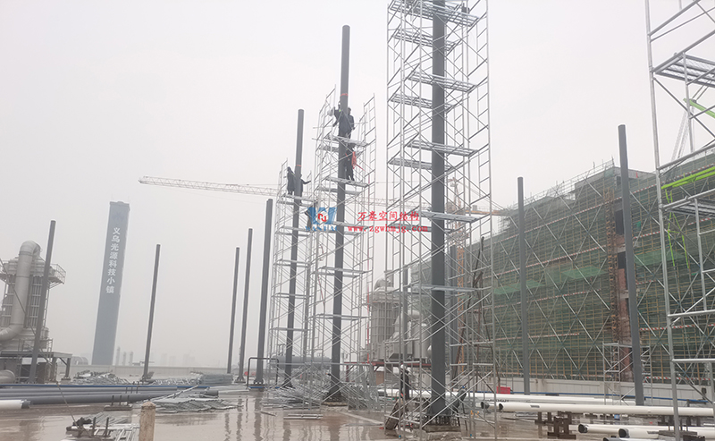 浙江真愛毯業(yè)科技有限公司廠房三屋面膜結(jié)構(gòu)工程最新進度