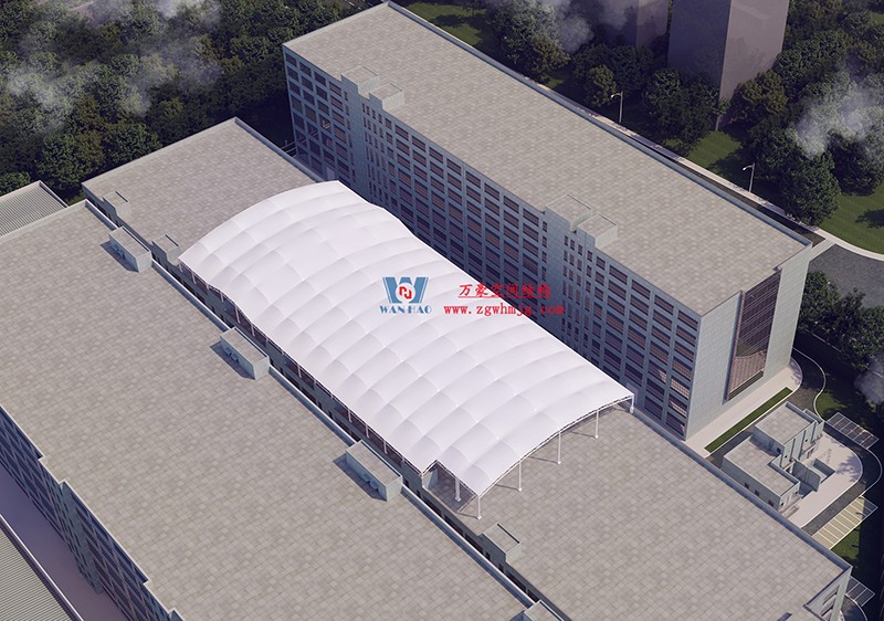 浙江真愛(ài)毯業(yè)科技有限公司廠房三屋面膜結(jié)構(gòu)工程完工大吉！