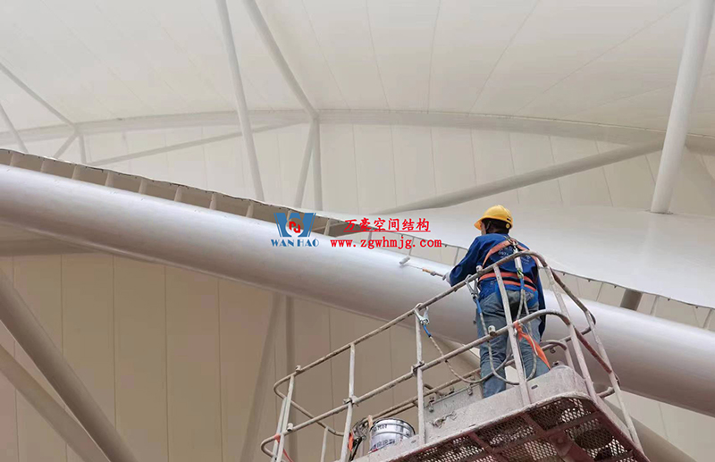 陜西定邊馬蓮灘沙漠公園鋼膜結(jié)構(gòu)工程“奮力快跑”，工程“進(jìn)度條”刷新了!