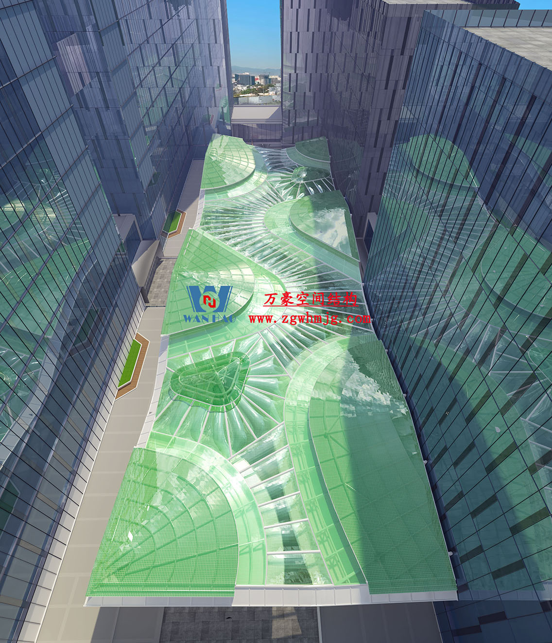 博多森谷項(xiàng)目中庭鋼膜結(jié)構(gòu)工程 博多森谷項(xiàng)目中庭鋼膜結(jié)構(gòu)工程