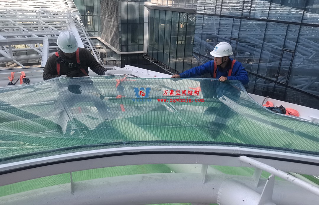 萬豪—杭州博多森谷ETFE氣枕連廊天幕項目迎來新進展