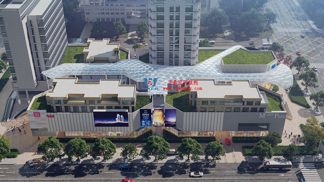 已完工，這個ETFE氣枕商業(yè)天幕閃亮登場！