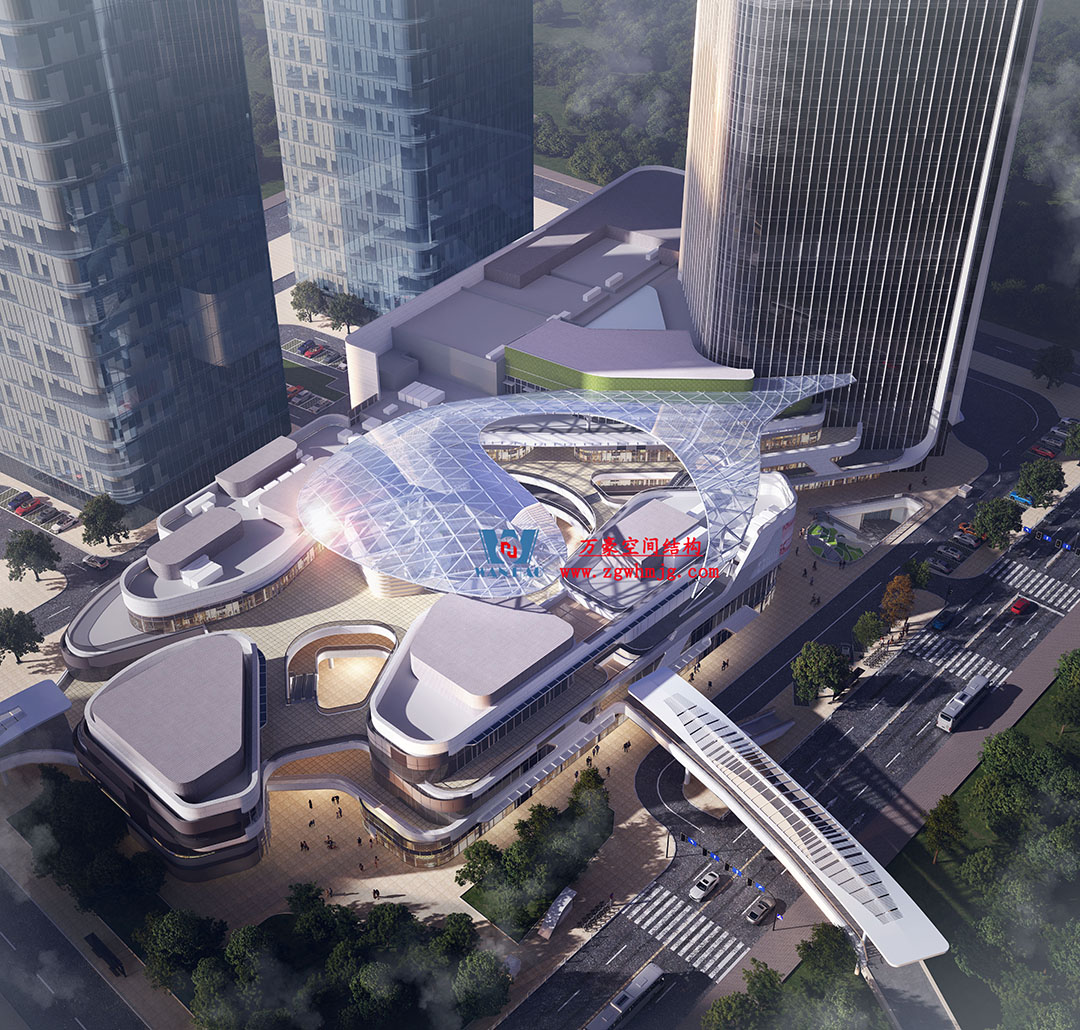 組合型創(chuàng)意消費空間|紹興華發(fā)金融活力城ETFE膜結(jié)構(gòu)商業(yè)天幕