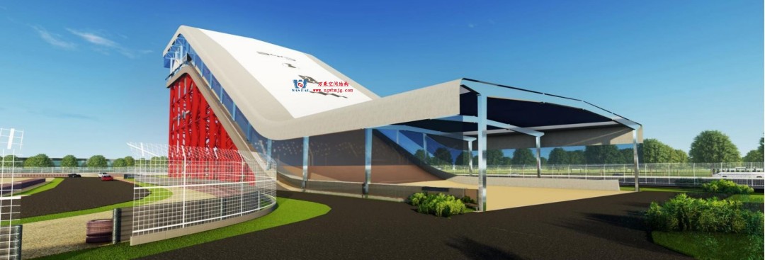 比亞迪紹興嵊州賽車場(chǎng)干拔沙坡觀景平臺(tái)鋼膜結(jié)構(gòu)