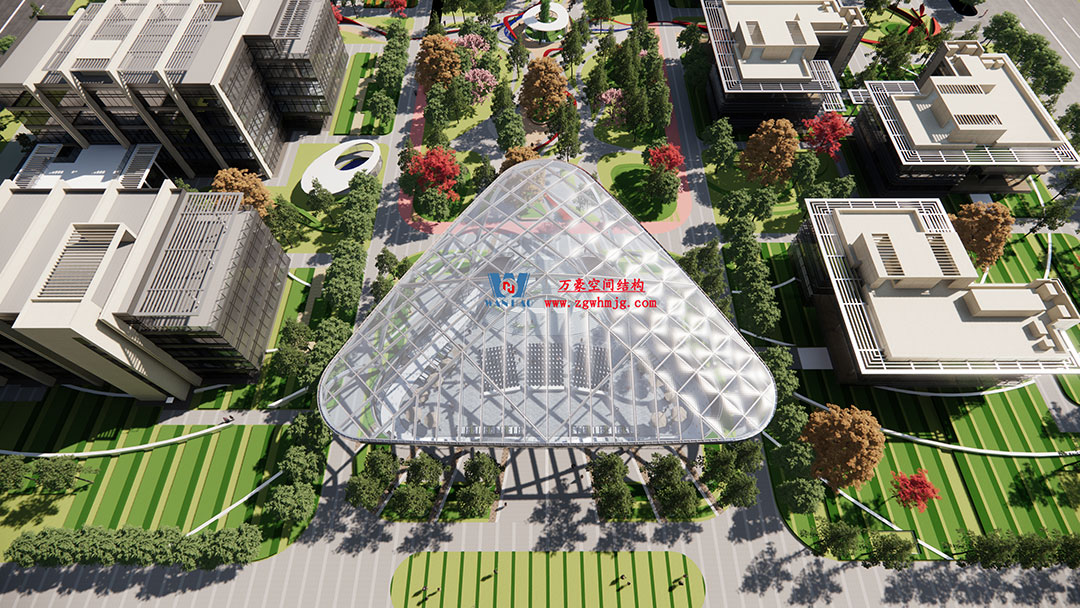 ETFE氣枕膜與雙曲面空間網(wǎng)殼結構結合是什么樣？一起來一睹真容