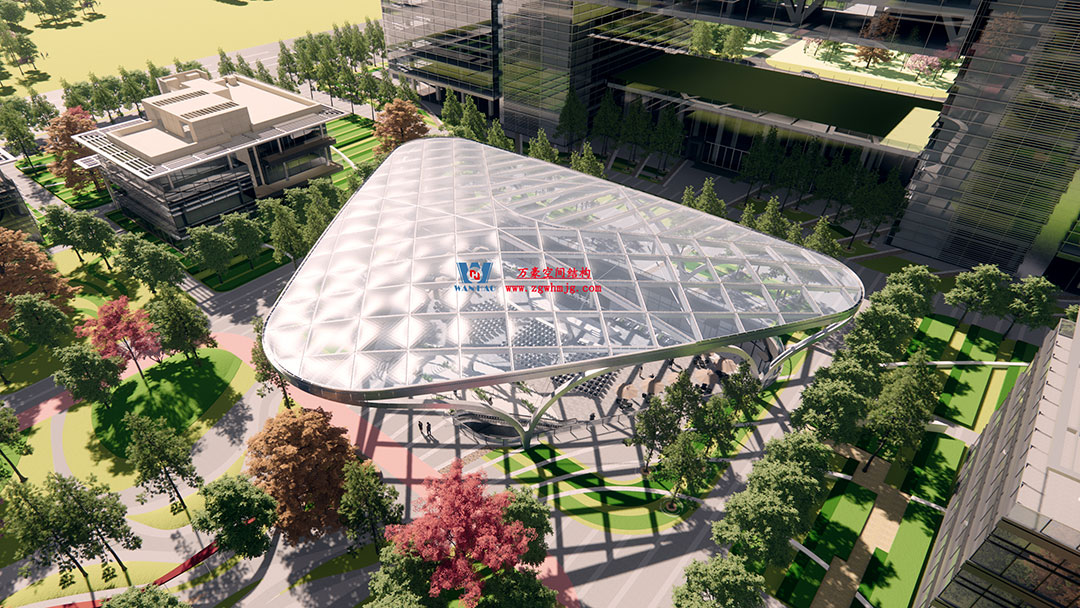 ETFE氣枕膜與雙曲面空間網(wǎng)殼結構結合是什么樣？一起來一睹真容