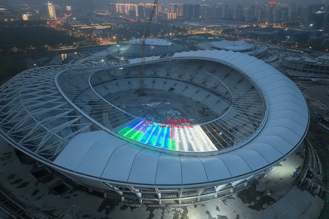 太湖之畔，華燈初上|無錫奧體中心施工加速