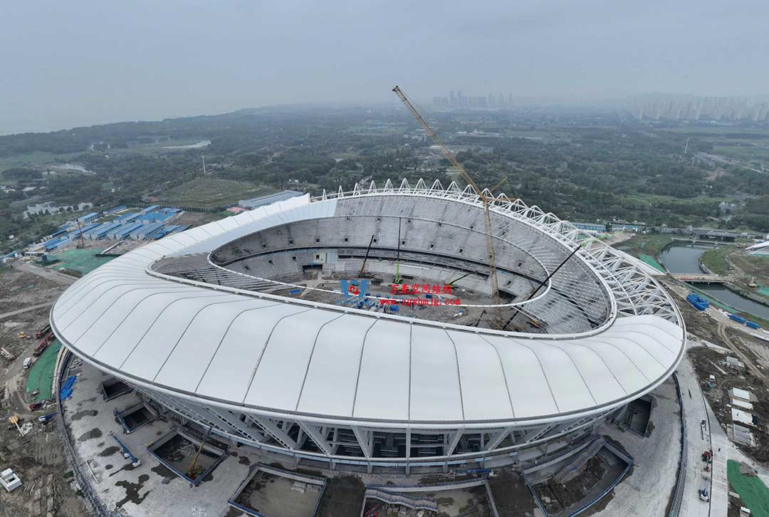 太湖之畔，華燈初上|無錫奧體中心施工加速