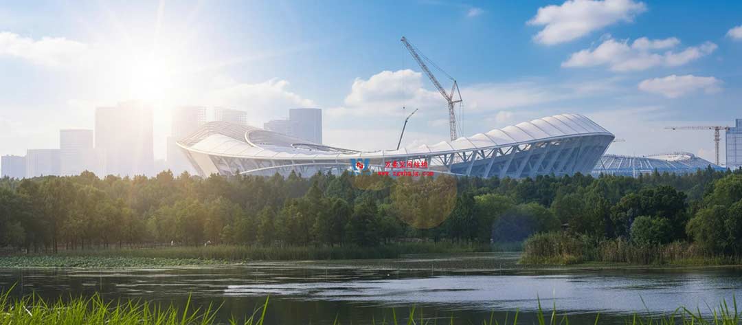 太湖之畔，華燈初上|無錫奧體中心施工加速