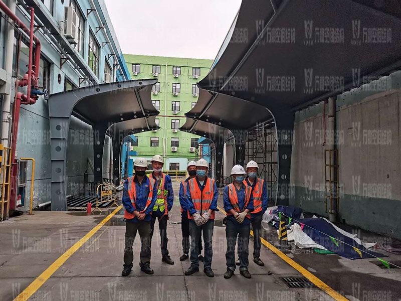 蓋爾太平洋特種紡織品公司膜結構雨棚工程竣工