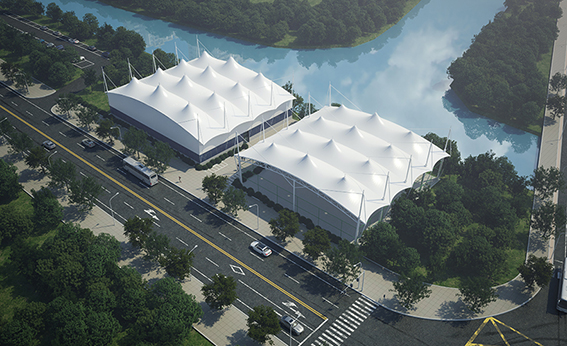 溫州惠民路西側(cè)綠地球場鋼膜結(jié)構(gòu)工程