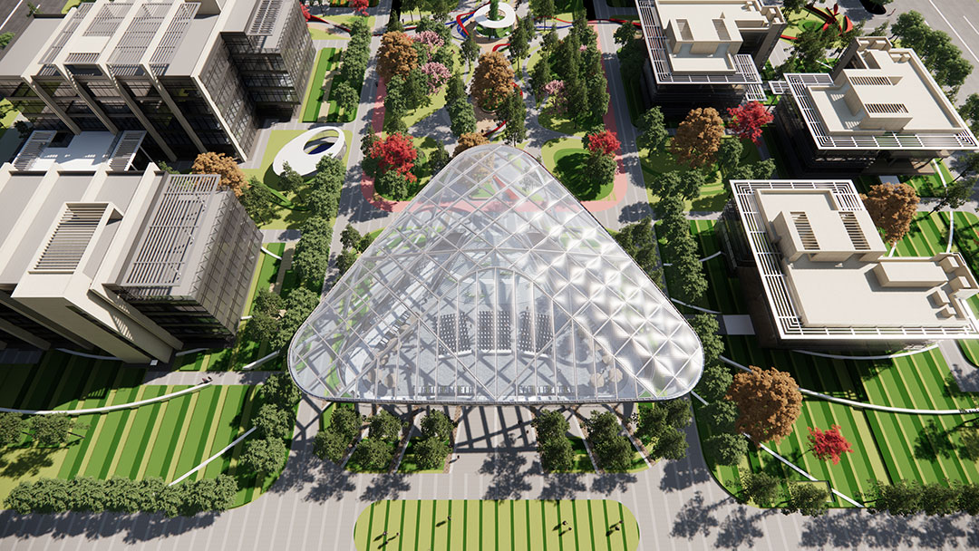 ETFE氣枕膜與雙曲面空間網(wǎng)殼結(jié)構(gòu)結(jié)合是什么樣？一起來一睹真容